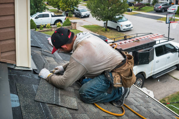 Professional Gutter Installation technician working in Gainesville, GA